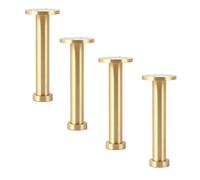 Lot de 4 pieds réglables en laiton pour canapé, table basse, meuble TV et salle de bain - Comprend des vis et des protections de sol, 210 mm - Modernisation de meubles élégants et durables