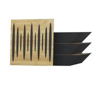 Lot de 4 pièges à basses acoustiques d'angle | 50x50cm | Traitement d'insonorisation pour studio d'enregistrement | Absorption - Diffusion - Réflexion | (x4 PULSE-100mm | Chêne)