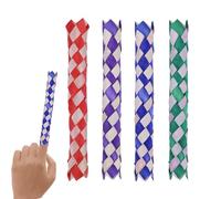 Lot de 4 pièges à doigts en fibres de bambou, production en plastique, piège à doigts chinois, piège à doigts pour enfants, jouet amusant pour enfants, parfait pour les fêtes d'anniversaire
