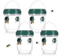 Lot de 4 pièges à frelon d'extérieur pour bouteille en plastique intérieur, pièges à frelons asiatiques sélectifs, pièges et frelons extérieurs, pièges à moustiques, mouches, mouches (vert foncé)