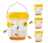 Lot de 4 pièges à guêpes, tueurs de guêpes réutilisables à suspendre pour veste jaune, guêpes, frelons et abeilles, pièges à insectes volants pour jardin, terrasse, cour, camping
