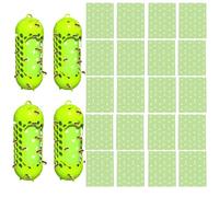 Lot de 4 pièges à mouches avec 20 autocollants de remplacement de la couleur attire non toxique, insectes piège à guêpes, piège à frelons d'extérieur