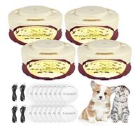 Lot de 4 pièges à puces pour l'intérieur de votre maison, piège à puces alimenté de type C pour l'intérieur avec double lumière, 30 lumières LED, dispositif de contrôle des puces d'intérieur et piège