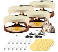 Lot de 4 pièges à puces pour l'intérieur de votre maison, punaises de lit avec lumière pour l'intérieur, piège léger convivial pour intérieur et garage avec 12 disques adhésifs, 12 ampoules, 4 fils