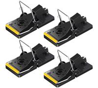 Lot de 4 pièges à souris très résistants et réutilisables qui tuent instantanément, attrape-souris très sensibles, piège à rongeurs sûr et efficace pour la maison, la cuisine, le garage et le jardin