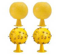 Lot de 4 pièges Collants Jaunes de 8, 1 x 8, 1 cm pour moucherons des Plantes, pièges à Mouches à Fruits adhésifs forts pour l'intérieur, Boule Capture Mouches sûre pour la Cuisine, Magasin