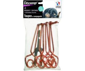 Lot de 4 pièges - Taupes et campagnols - DECAMP - Cuivre