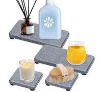 Lot de 4 Pierre Absorbante Evier, Diatomite Wasserabsorbierende Untersetzer, Plateau Salle de Bain Absorbant pour Savon, Gobelets, CosméTiques Bouteilles