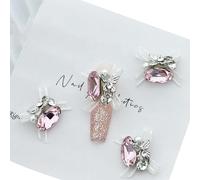 Lot de 4 pierres à ongles exquises avec cristaux pour donner à vos ongles un style tendance pour les femmes et les filles