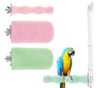 Lot de 4 pierres de meulage colorées antidérapantes pour perroquet, perruches, chinchilla, écureuils, hamsters, plateformes