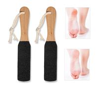Lot de 4 pierres ponces pour pieds avec poignée en bois avec ficelle de suspension, pour enlever les callosités, les peaux dures, les cors, les peaux rugueuses, les cuticules durcies et les pieds
