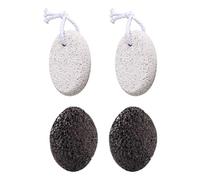 Lot de 4 pierres ponces volcaniques naturelles pour les pieds - Pour douche, bain, maison, spa, pédicure, toilettes, , nettoyage en profondeur - Pour homme et femme