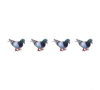 Lot de 4 pigeons en mousse d'aspect naturel pour décoration intérieure et extérieure, outil éducatif pour l'identification des oiseaux et les leçons d'écologie