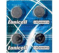 Lot de 4 Piles Bouton alcaline Eunicell AG10 / LR1130 / LR54 / LR1130L / 189 / 389 / G10A / G10-A / 389A / G10 1.5V