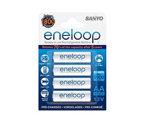 Lot de 4 Piles eneloop AA NiMH 2000mAh 1,2V Sanyo SY 29088