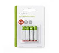 Lot De 4 Piles Rechargeables Nedis Type Aaa (r03) 1,2v 950mah