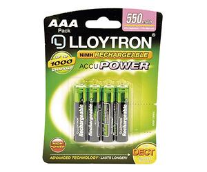 Lot de 4 piles rechargeables numériques Ni-MH AAA 550mAh