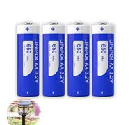 Lot de 4 piles solaires 14505 3,2 V LiFePo4 650 mAh AA pour lampes solaires rechargeables pour lampes de jardin