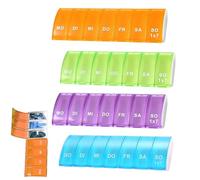 Lot De 4 Pilulier Semainier Semainier Medicament Pillulier 7jours Grande Capacite Plus Rangement Boite De Médicaments Pilulier 7 Jours Boite Medicaments Rangement Pill Box Pour Suppléments Pilules