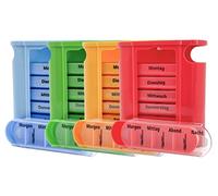 Lot de 4 piluliers 7 jours de qualité Tiga-Med (4 coloris différents)