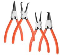 lot de 4 Pince à Circlips,7in 90° courber pince circlips et Pince droite,Longueur de La Pointe 2mm,Antidérapant,Économiser des efforts,Idéal Pour Les Applications Industrielles et Domestiques