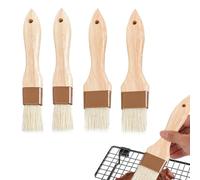 Lot de 4 Pinceau Alimentaire, Pinceaux à Pâtisserie pour Pâtisserie Pinceau Cuisine Poil Naturel Brosse à Beurre Badigeonnage Poils pour Huile et Sauce