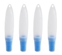 Lot de 4 pinceaux à badigeonner flexibles en silicone résistant à la chaleur pour barbecue, grill, marinade, poils souples et anti-rayures (bleu)