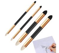 Lot de 4 pinceaux à double pointe réutilisables pour pastels à l'huile | Crayons éponge mélangés pour éclaircir, surligner, dessiner pastel à l'huile, peinture et croquis