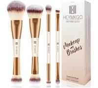 Lot De 4 Pinceaux À Fond De Teint Double Extrémité 2 En 1 Kabuki Pour Maquillage Professionnel Fond De Teint Contour Poudre Blush