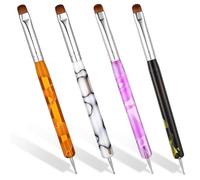 Lot de 4 pinceaux à French Tip, 2 voies, pinceaux pour French manucure professionnelle