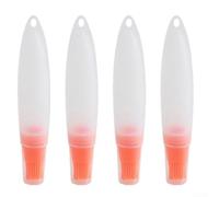 Lot de 4 pinceaux à huile en silicone pour barbecue, barbecue, badigeonnage, poils flexibles résistants à la chaleur pour une couverture uniforme de la marinade (orange)