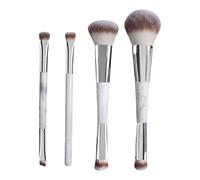 Lot de 4 pinceaux de maquillage double face pour correcteur, fard à joues, fard à paupières, contours, poudre bronzante, visage