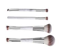 Lot de 4 pinceaux de maquillage double face pour liquide anti-cernes, blush, fard à paupières, contours, poudre bronzante, kits de maquillage de voyage