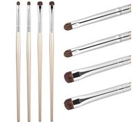 Lot de 4 pinceaux de maquillage fins pour eyeliner, petits pinceaux de fard à paupières, réutilisables, mini crayon doux, outil de maquillage à pointe fine et plate pour femme, ensemble de mélange