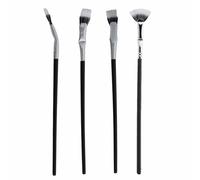 Lot de 4 pinceaux éventails pour cils - Pliables, biseautés - Séparateurs de cils supérieurs et inférieurs - Convient pour le maquillage des yeux des femmes