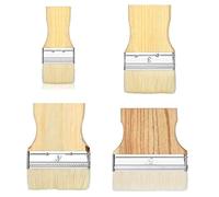 Lot de 4 pinceaux plats à palette large pour peinture acrylique de 6,1 cm, 3,1 cm, 10,2 cm, 12,7 cm avec manche en peuplier, pinceau plat en laine pour huile et acrylique