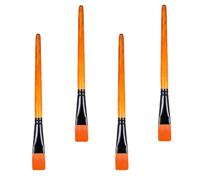 Lot de 4 pinceaux plats de 25 mm - En nylon - Pour peinture acrylique - Détails en nylon - Pour peinture à l'huile, aquarelle, gouache, orange