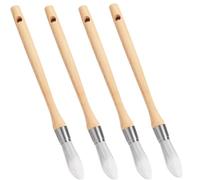 Lot de 4 pinceaux ronds et fins, 15 mm, pour cadre de fenêtre, poignée en bouleau, pinceau à lasure en acier inoxydable, pour travaux de peinture et décoration d'intérieur