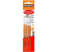 Lot De 4 Pinceaux Ronds Et Plats Pincel'school Cléopâtre N°6/10/14/8