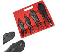 Lot de 4 pinces 45# en acier traité thermiquement, poignée réglable, haute dureté pour soudage, rivetage, meulage, travaux de serrage, kit de finition noire