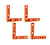 Lot de 4 pinces à 90 degrés, outils à angle droit pour le travail du bois et la menuiserie, carrés de positionnement en alliage d'aluminium pour l'alignement, orange