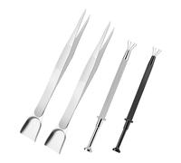 Lot de 4 pinces à bijoux avec poignée antidérapante pour travaux manuels de précision et réparation électronique, piercing à boule, torsades à bijoux, ensemble de pinces à épiler