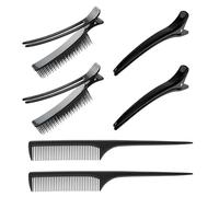Lot De 4 Pinces À Cheveux, 2 Peignes, Pinces À Cheveux Segmentées, Outils Pour Cheveux Pour Femmes, Pinces À Cheveux Noires Antidérapantes, Accessoires Pour Cheveux