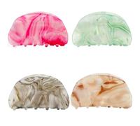 Lot de 4 pinces à cheveux, 7,9 cm en acrylique avec impression pour cheveux fins et épais, pinces à mâchoire solide pour femmes, filles, femmes