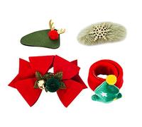 Lot de 4 pinces à cheveux de Noël pour enfants avec bracelet Slap Bracelet Cartoon Bois Flocon de Neige Alligator Épingles à cheveux Décoration de Noël Cadeaux