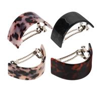 Lot de 4 Pinces à Cheveux Demi-cercle en Acétate Écaille de Tortue, Élastiques à Ressort pour Queue de Cheval, Accessoires pour Cheveux Femme Légers, Usage Style Plusieurs styles