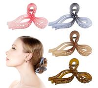 Lot de 4 pinces à cheveux élégantes, antidérapantes pour cheveux épais, accessoires de cheveux chic pour femmes et filles (colorés)