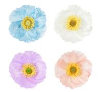 Lot de 4 pinces à cheveux en forme de coquelicot artificiel pour femme - Printemps et été