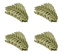 Lot de 4 pinces à cheveux en forme de feuille verte, 8,9 cm, antidérapantes, accessoires de cheveux pour femmes et filles, cheveux fins et épais