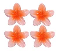 Lot de 4 pinces à cheveux en forme de fleur hawaïenne, sans endommager les cheveux, idéales pour la plage, les voyages, la décoration d'été, 8 x 4 x 8 cm